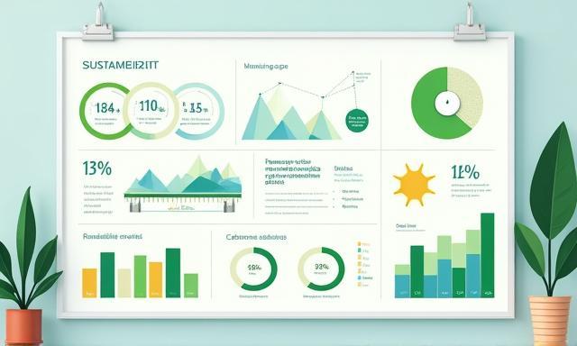 FlowPilot sustainability metrics displayed on a board